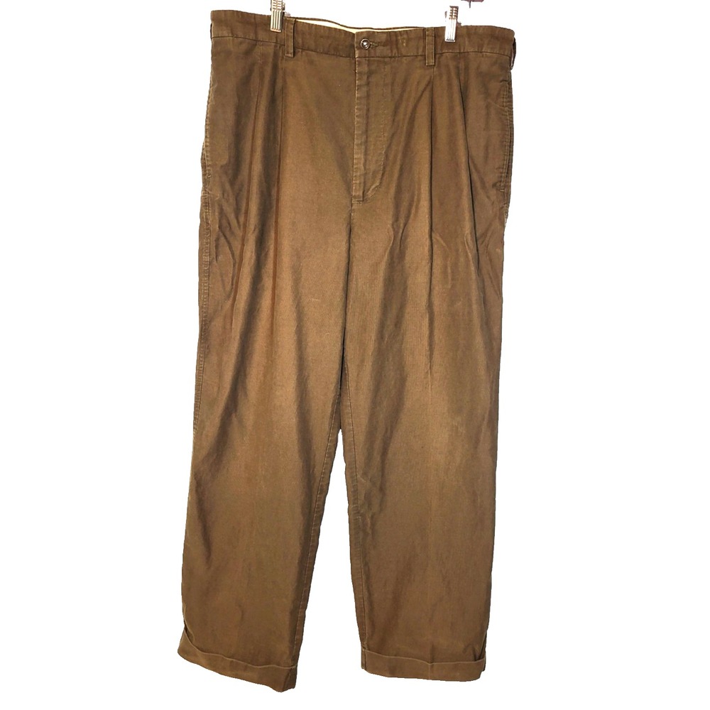 Banana Republic Smithfield Pleated Thin Wale Corduroy Pant Olive Green/Brown 40‎